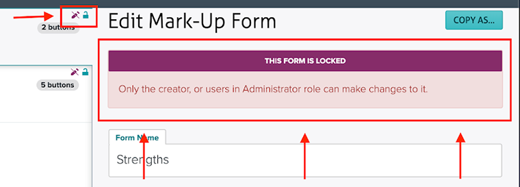 Locked form message Locked form message