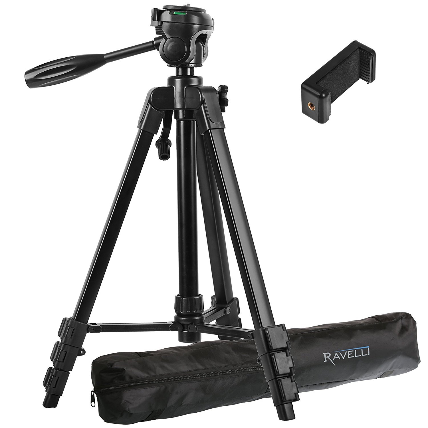 Ravelli Light Weight Aluminum Tripod with Universal Smartphone Mount Ravelli Light Weight Aluminum Tripod with Universal Smartphone Mount